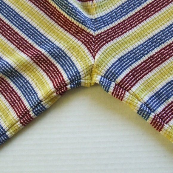 Zara flared pants knit loungewear red yellow blue ribbed striped cozy pants - Picture 7 of 11